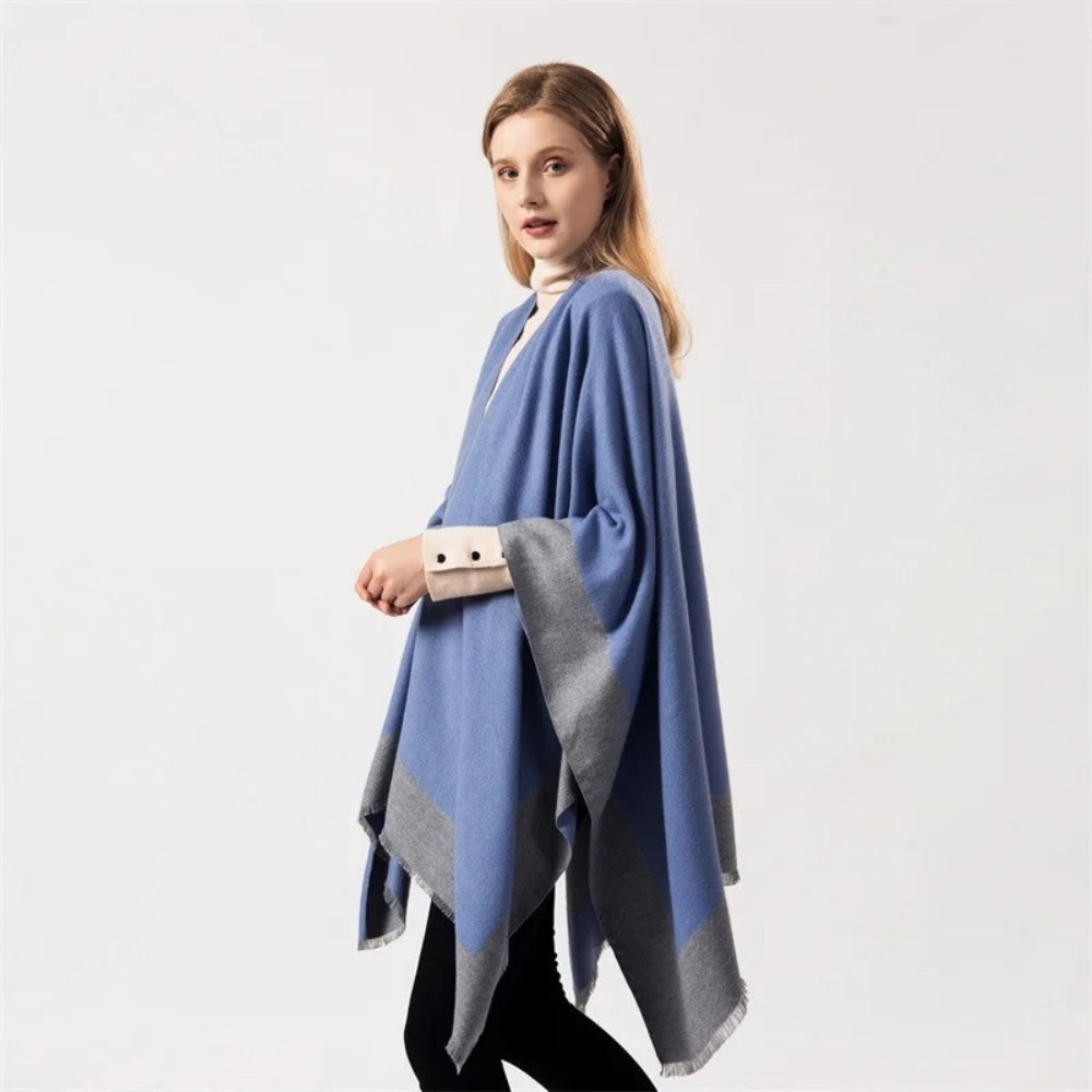 Cape Poncho Bleu