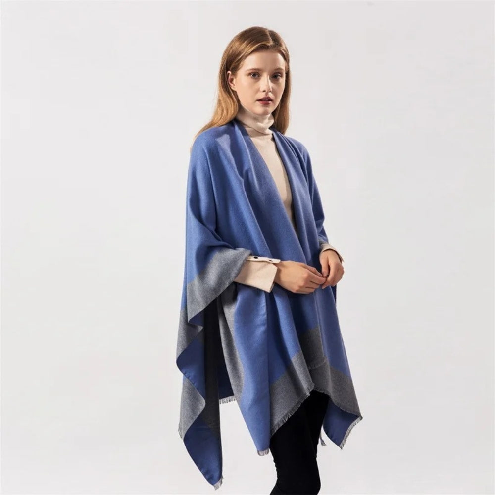 Cape Poncho Bleu