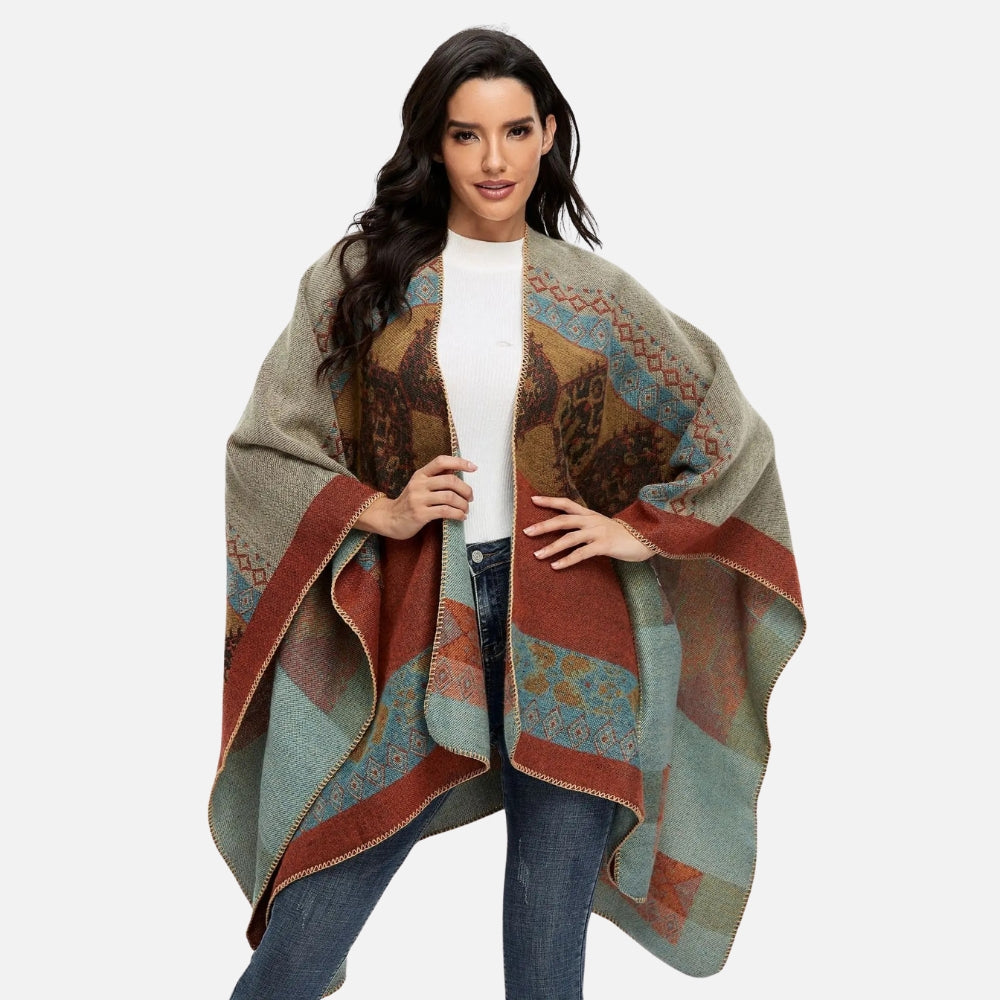 Cape Poncho Femme Ethnique