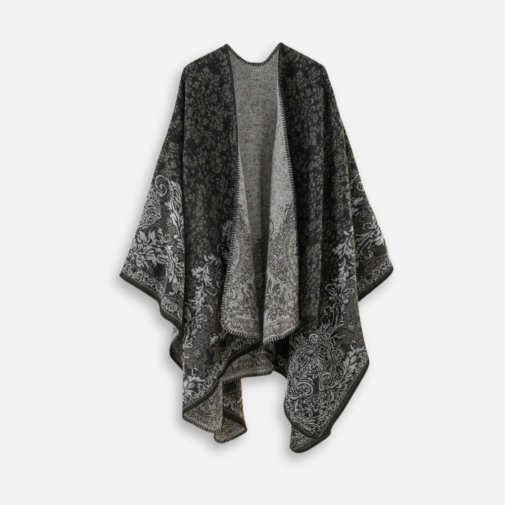 Cape Poncho Femme Motif Fleur