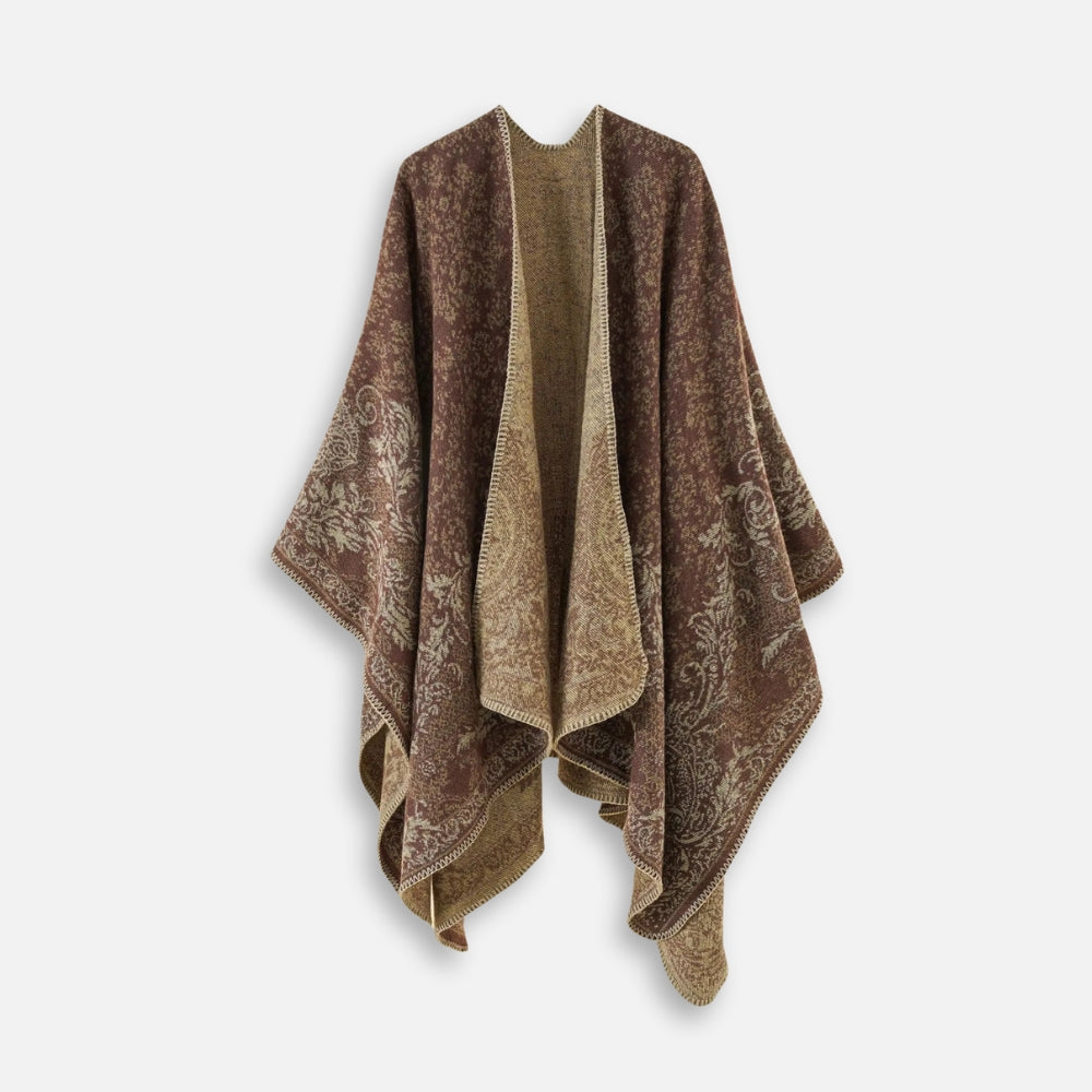 Cape Poncho Femme Motif Fleur