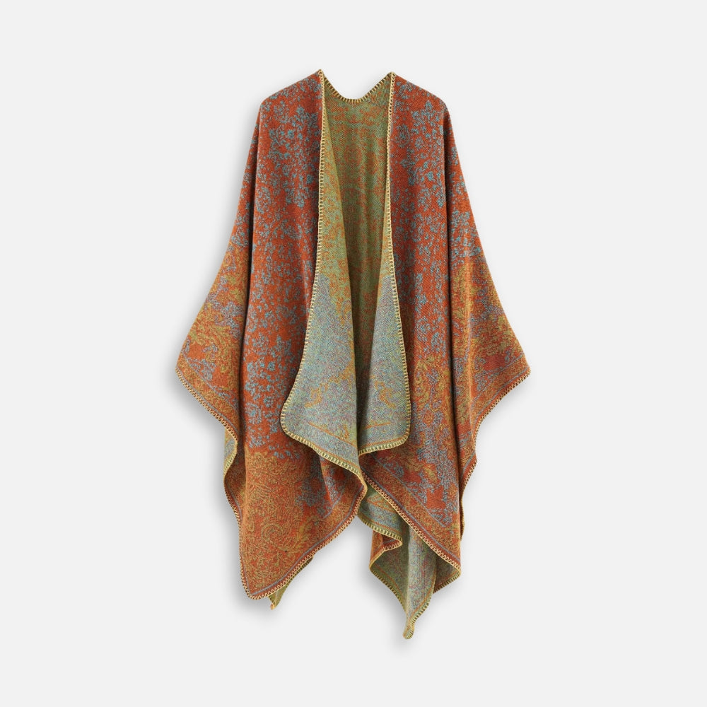 Cape Poncho Femme Motif Fleur