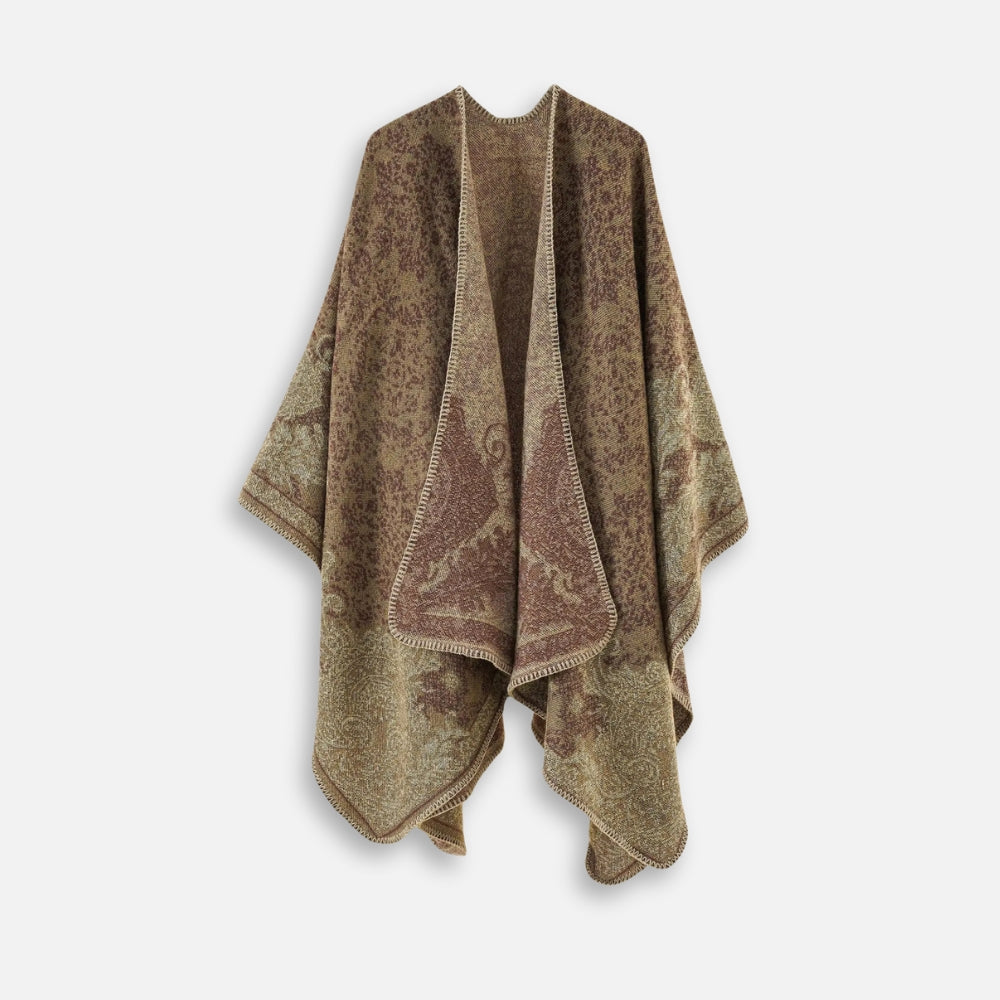 Cape Poncho Femme Motif Fleur