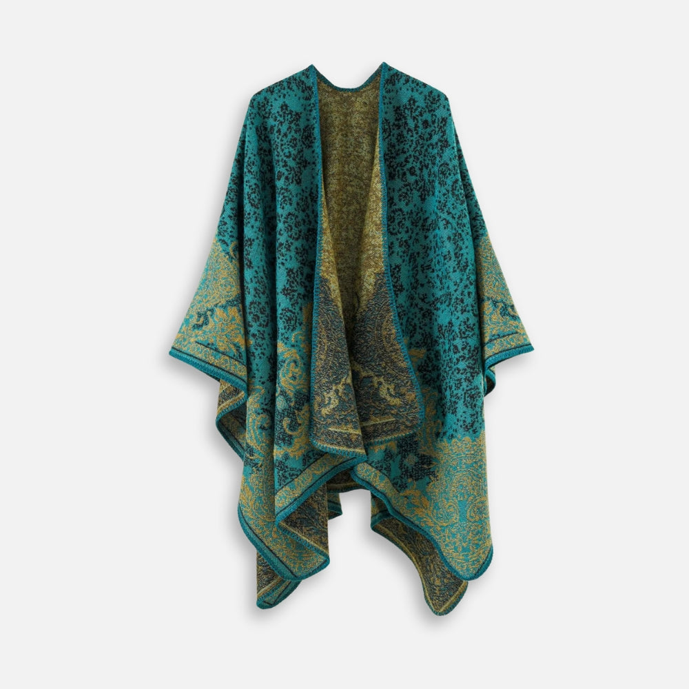 Cape Poncho Femme Motif Fleur