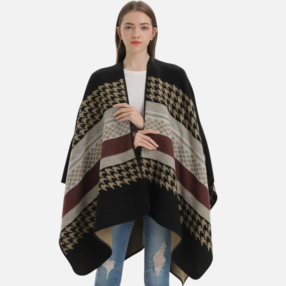 Cape Poncho Femme Motifs Péruvien