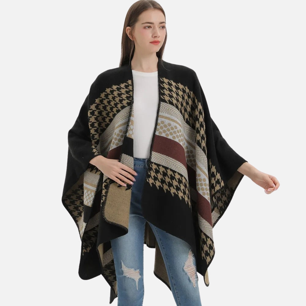Cape Poncho Femme Motifs Péruvien