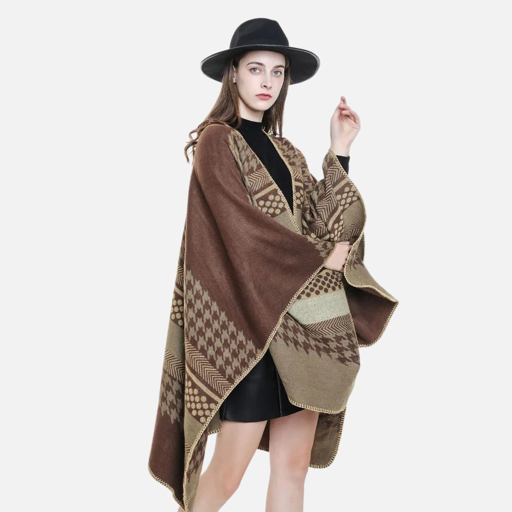 Cape Poncho Femme Motifs Péruvien