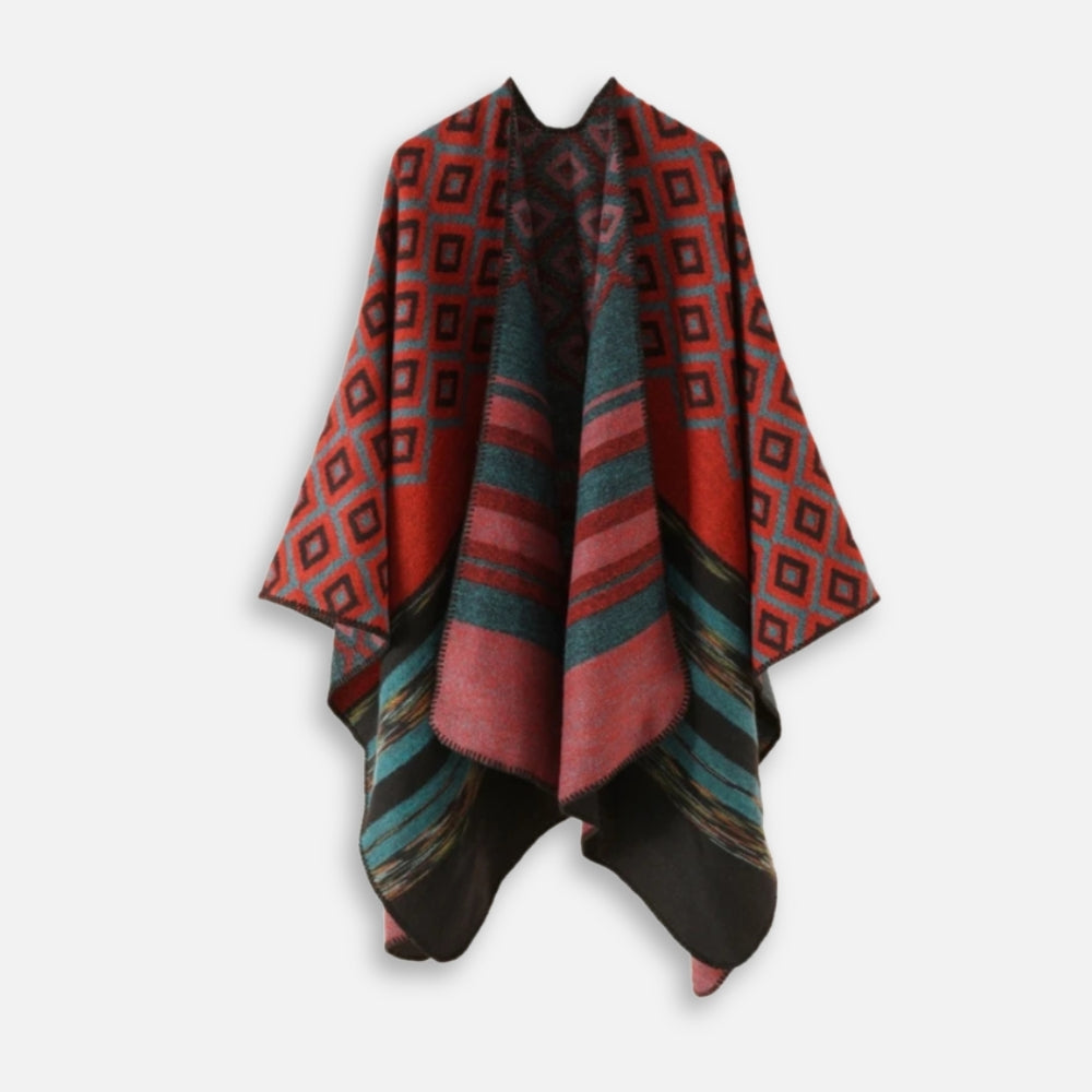 Cape Poncho Motifs Géométriques