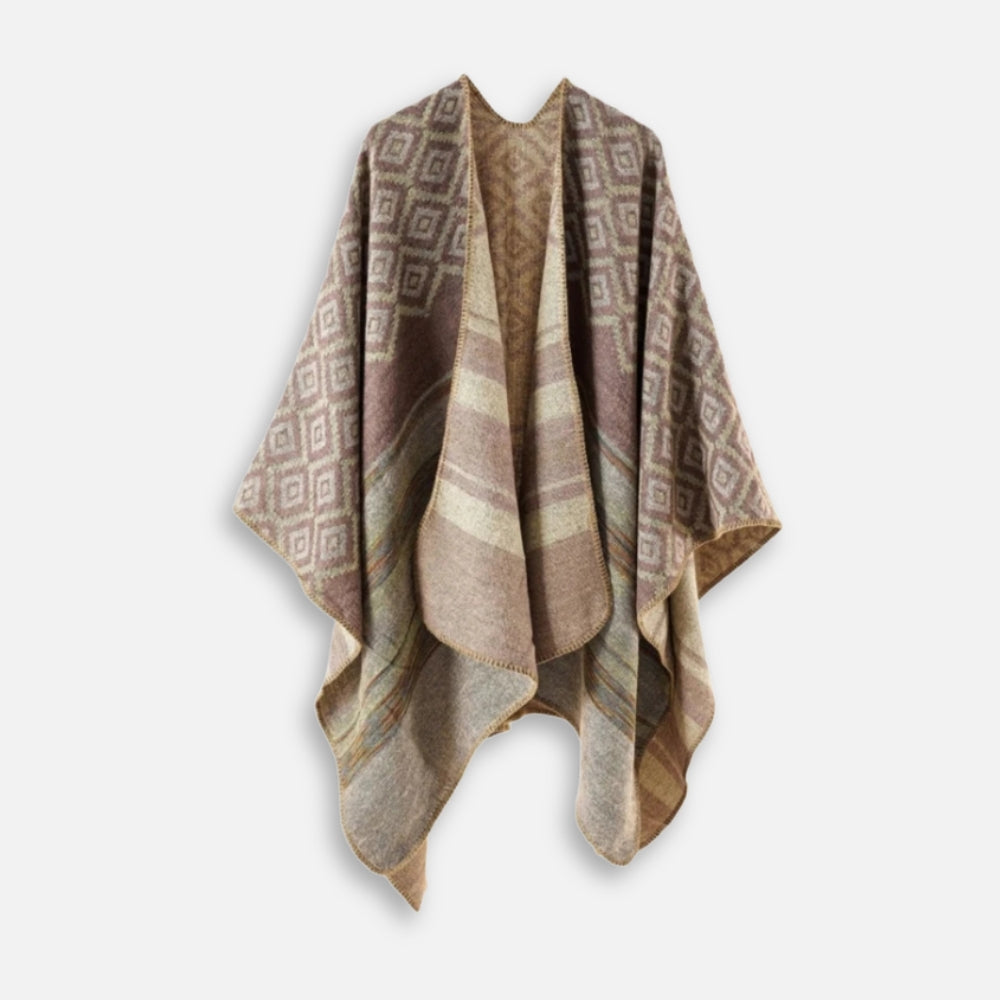 Cape Poncho Motifs Géométriques