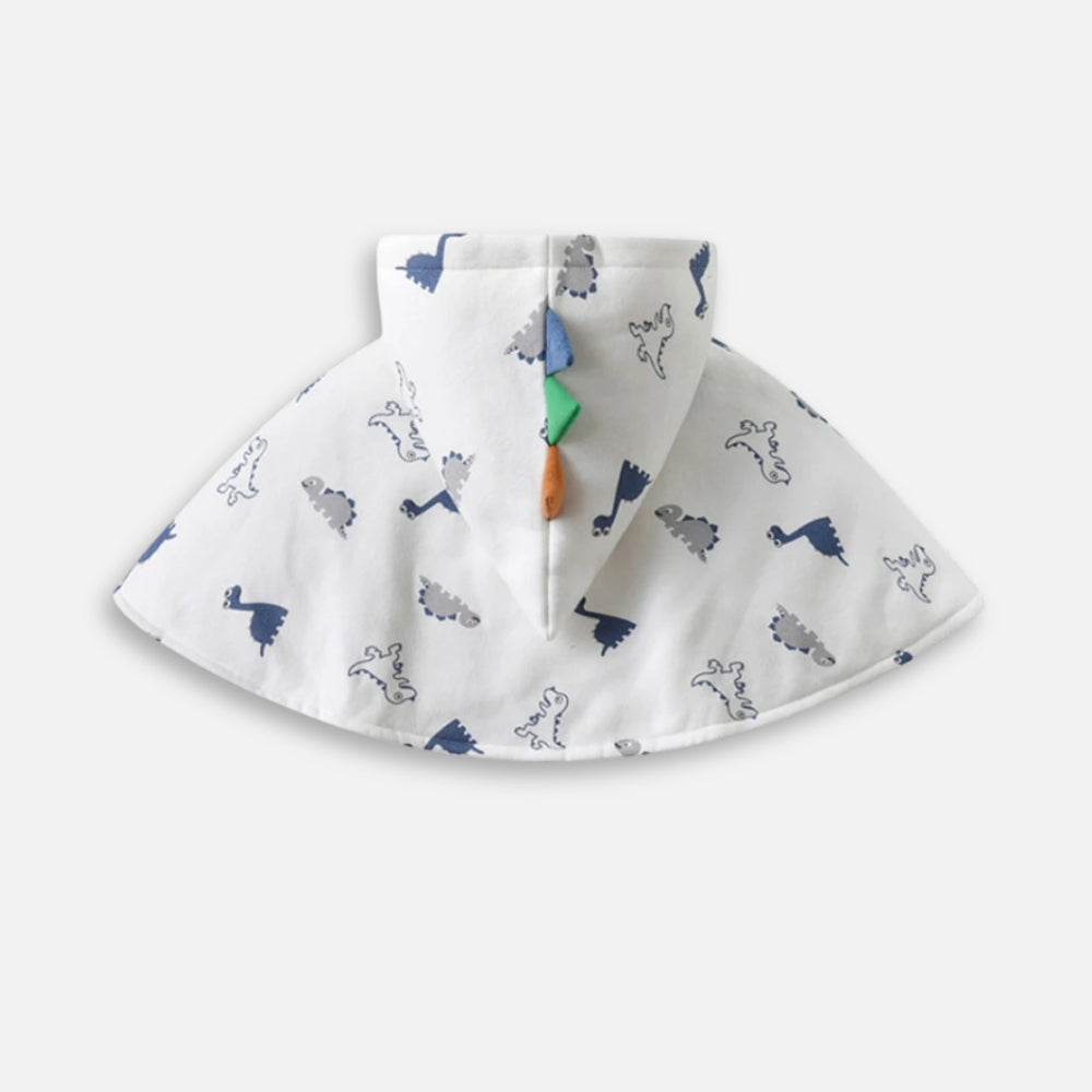 Poncho Bébé Blanc Dinosaure