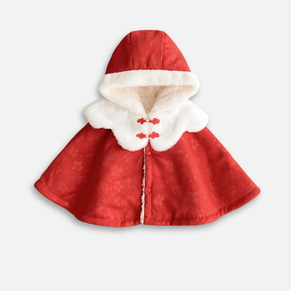 Poncho Chaud Bébé Rouge
