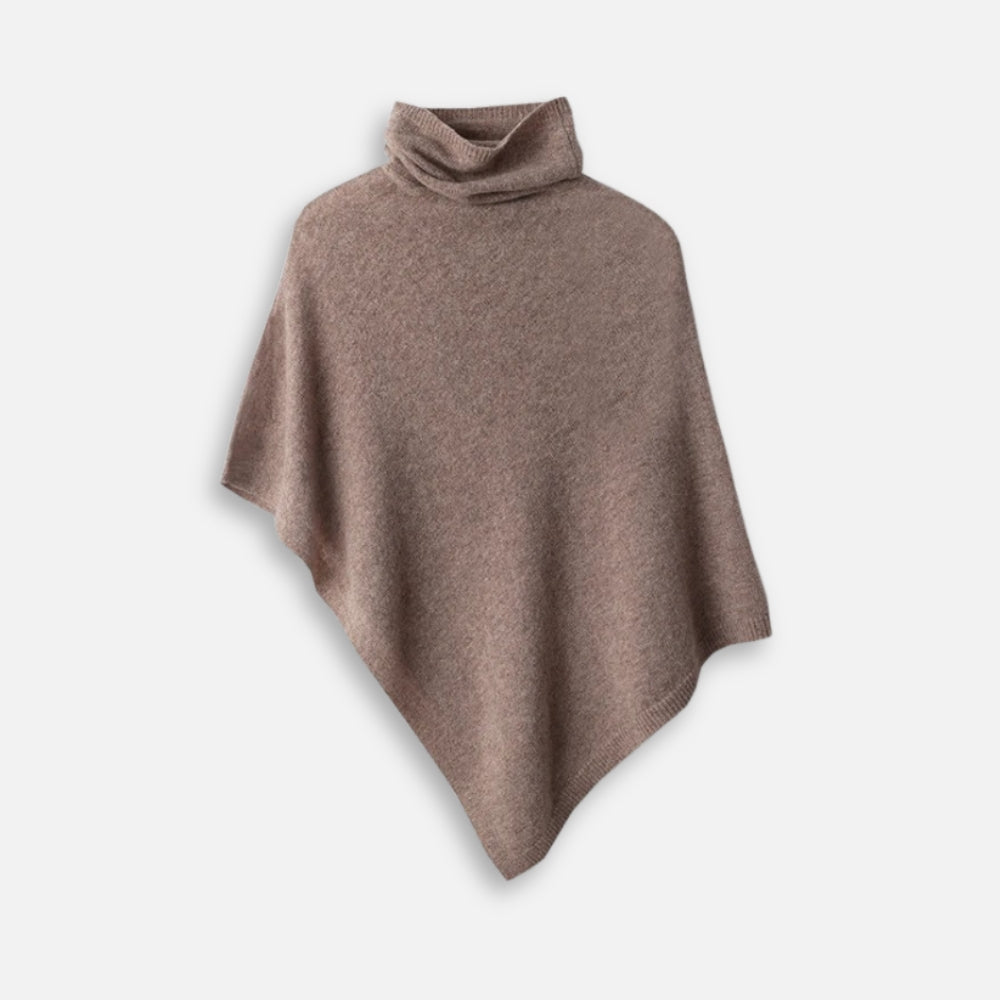 Pull Poncho Col Roulé Femme