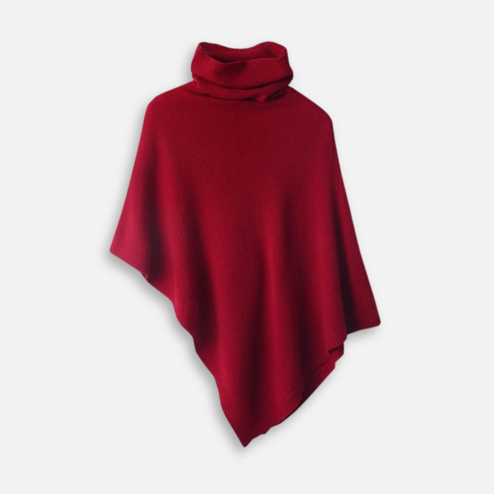 Pull Poncho Col Roulé Femme