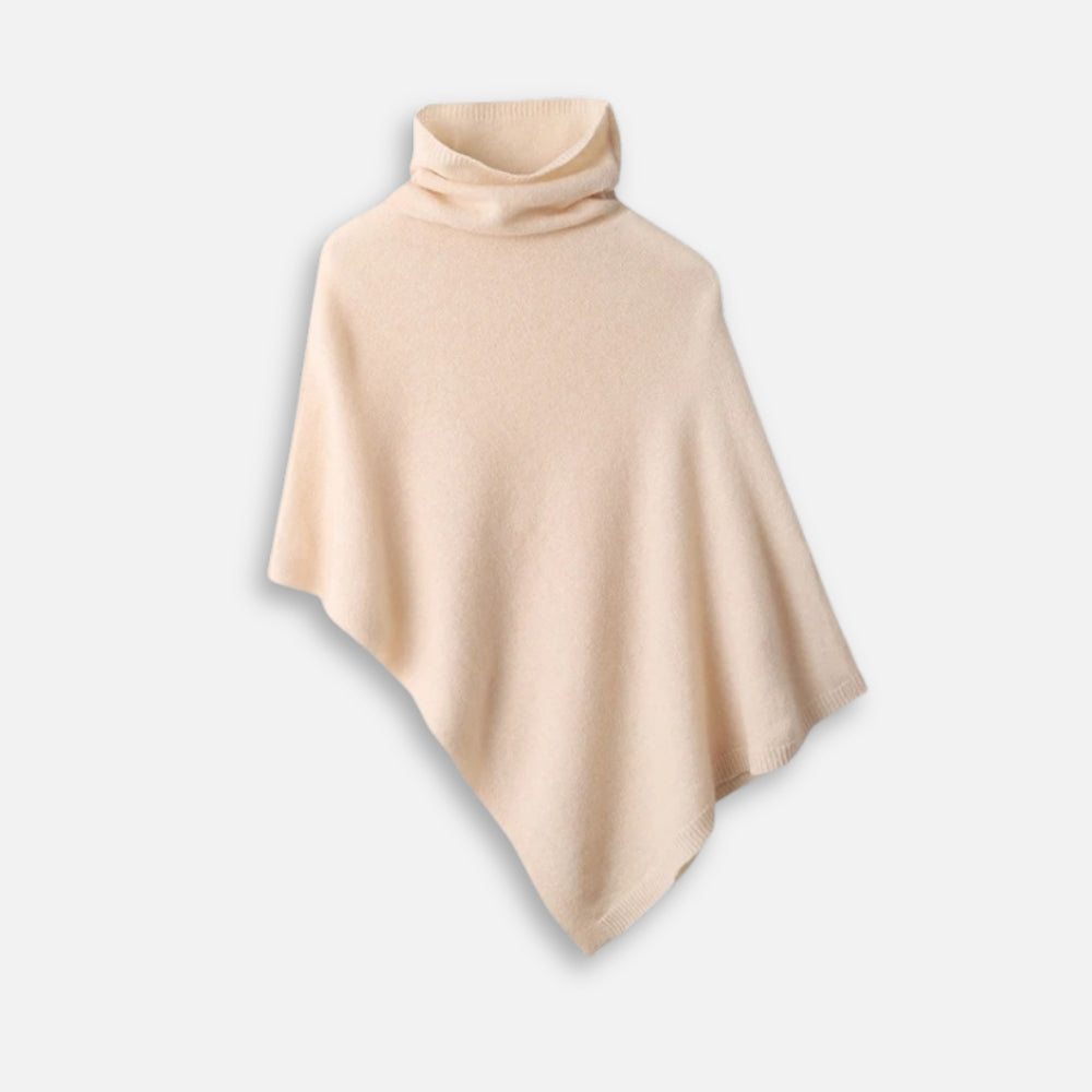 Pull Poncho Col Roulé Femme