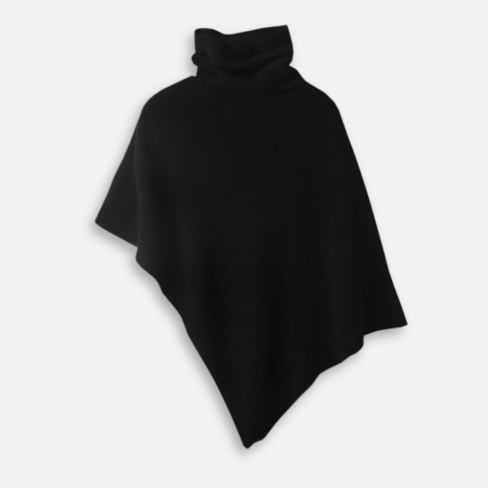 Pull Poncho Col Roulé Femme