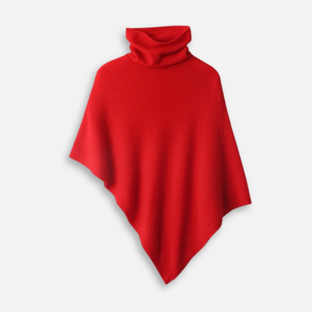Pull Poncho Col Roulé Femme