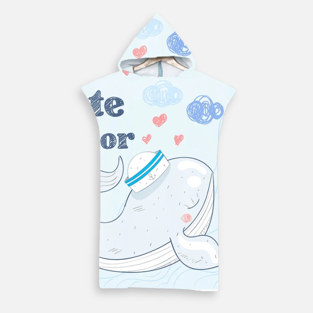 Poncho De Bain Enfant Baleine Marine