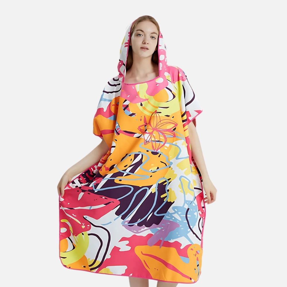 Poncho De Bain Orange