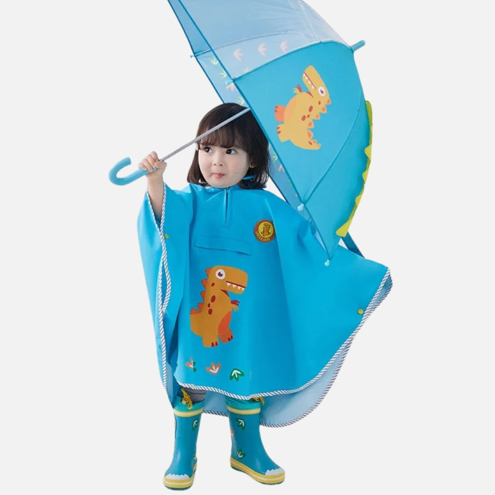 Poncho De Pluie Dinosaure Bleu