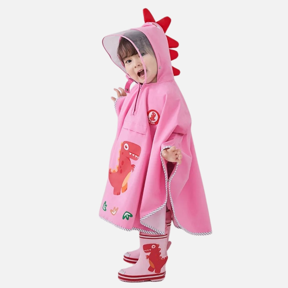 Poncho De Pluie Dinosaure Rose