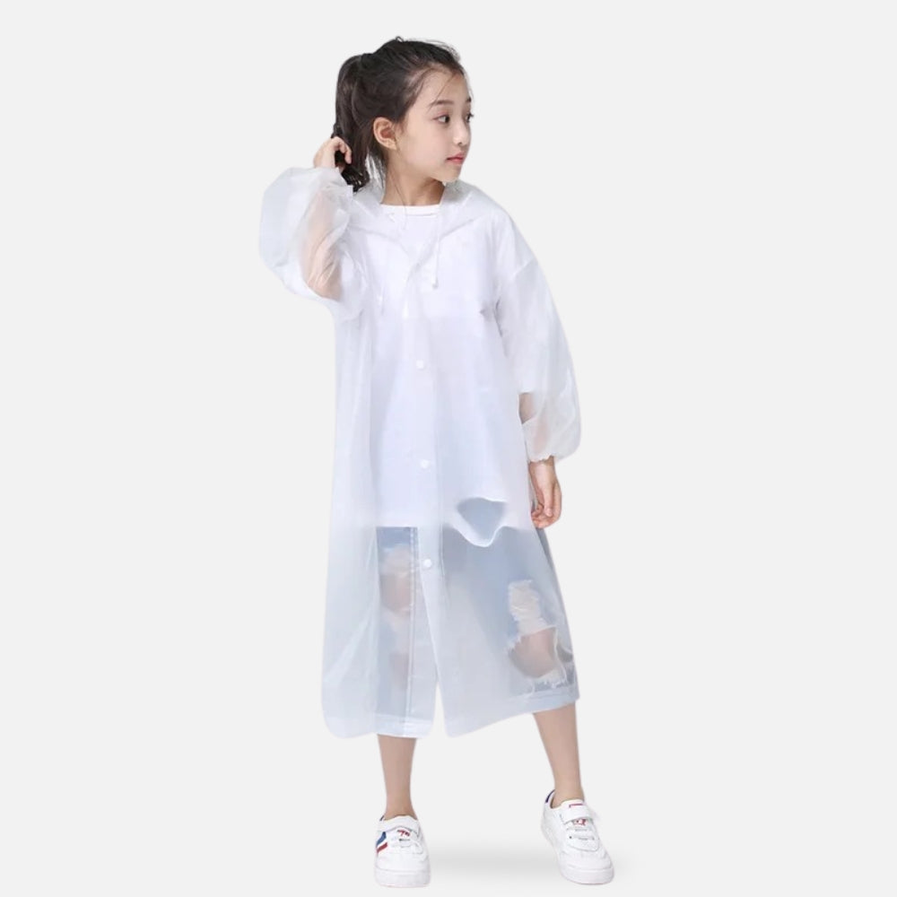 Poncho De Pluie Enfant Blanc