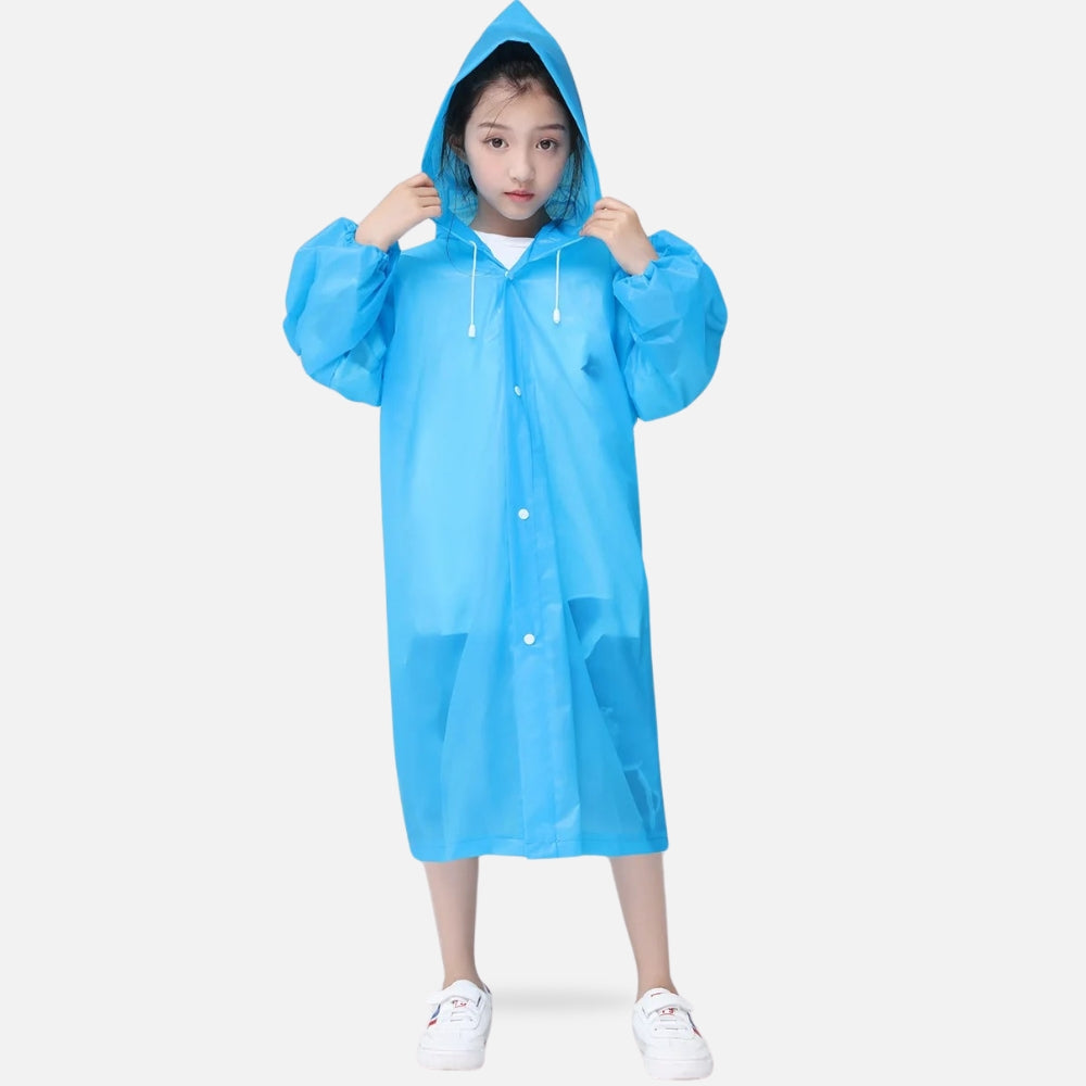 Poncho De Pluie Enfant Bleu