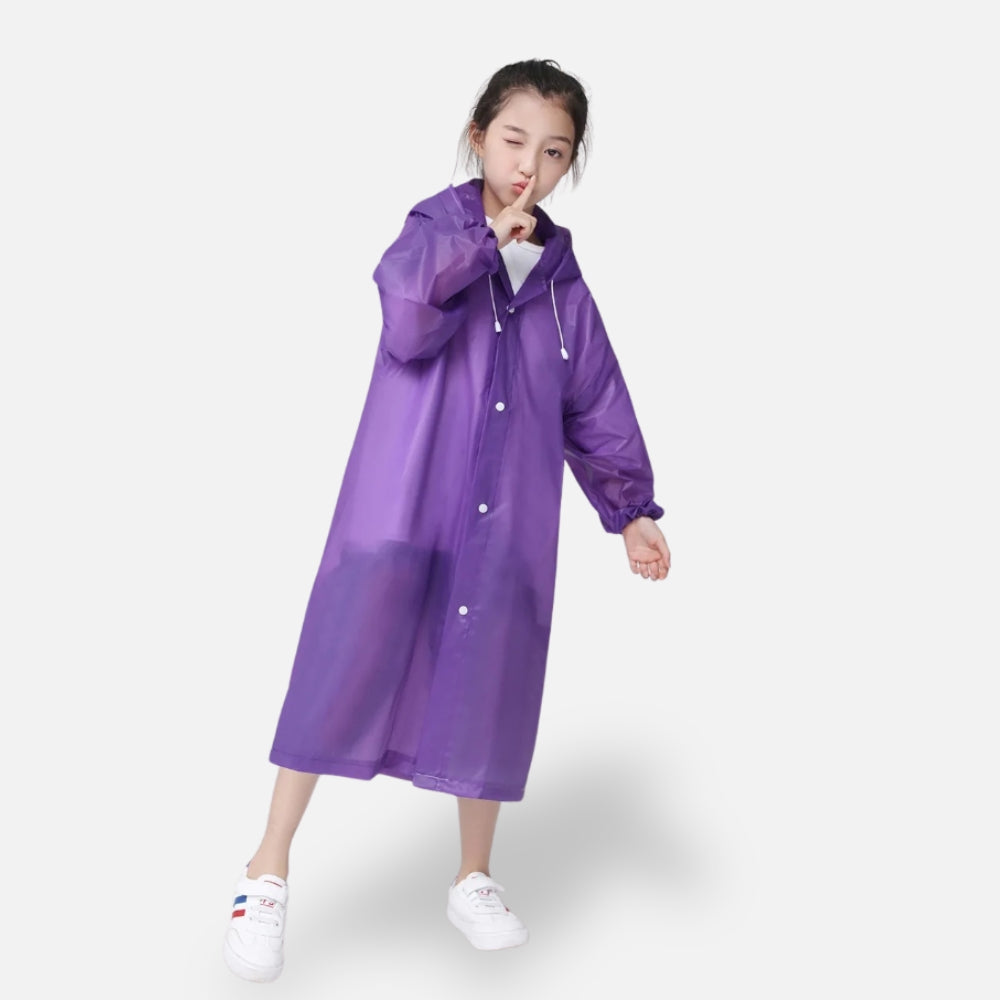 Poncho De Pluie Enfant Violet