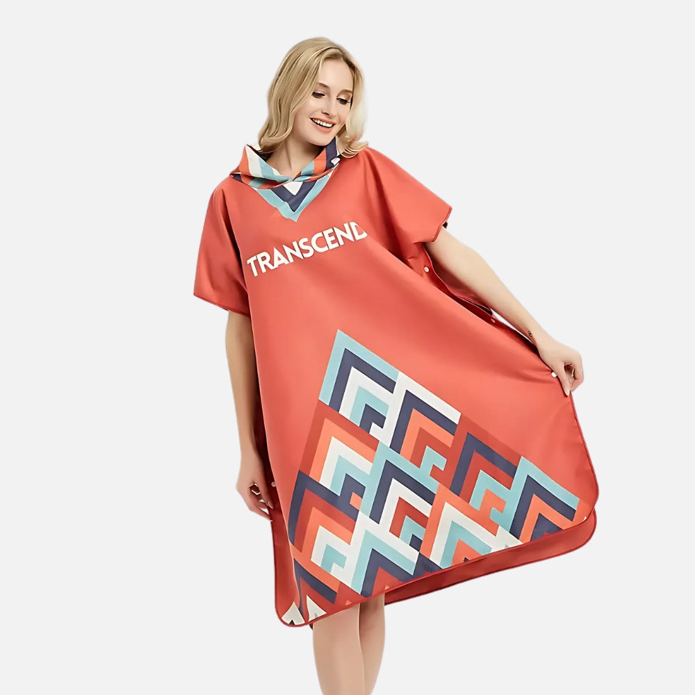 Poncho De Bain Rouge