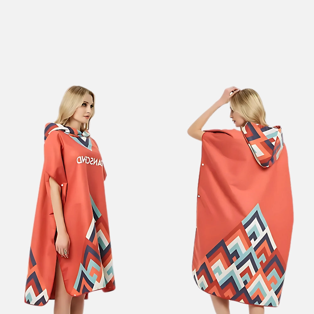 Poncho De Bain Rouge