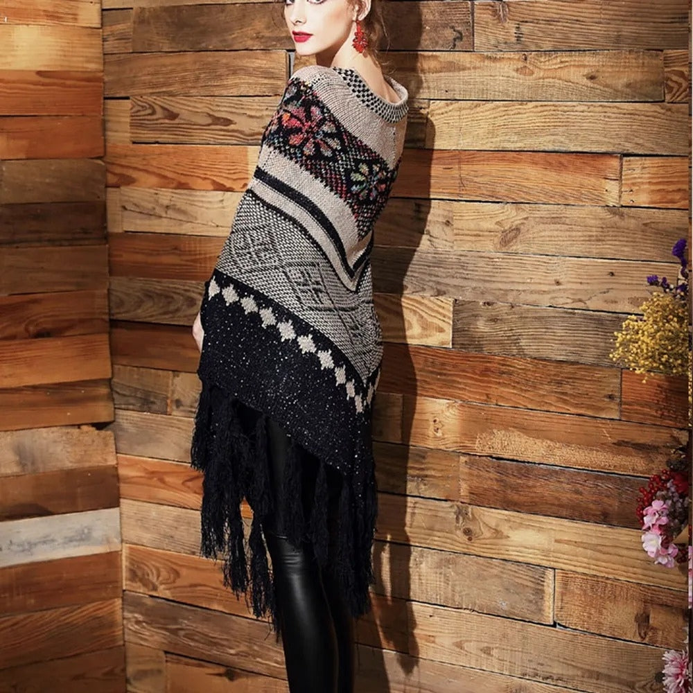 Poncho Ethnique Franges