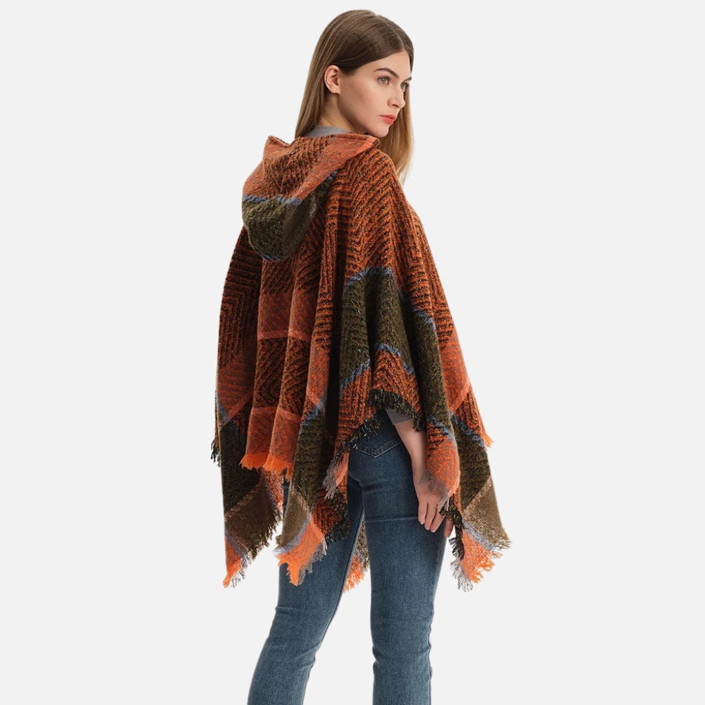 Poncho Femme Orange
