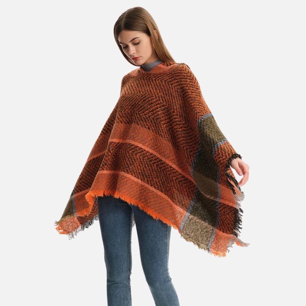 Poncho Femme Orange