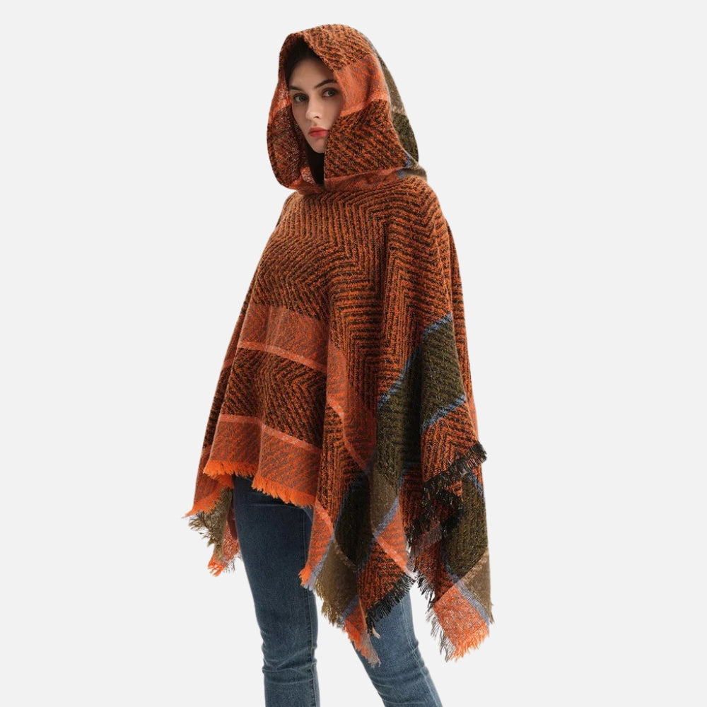 Poncho Femme Orange