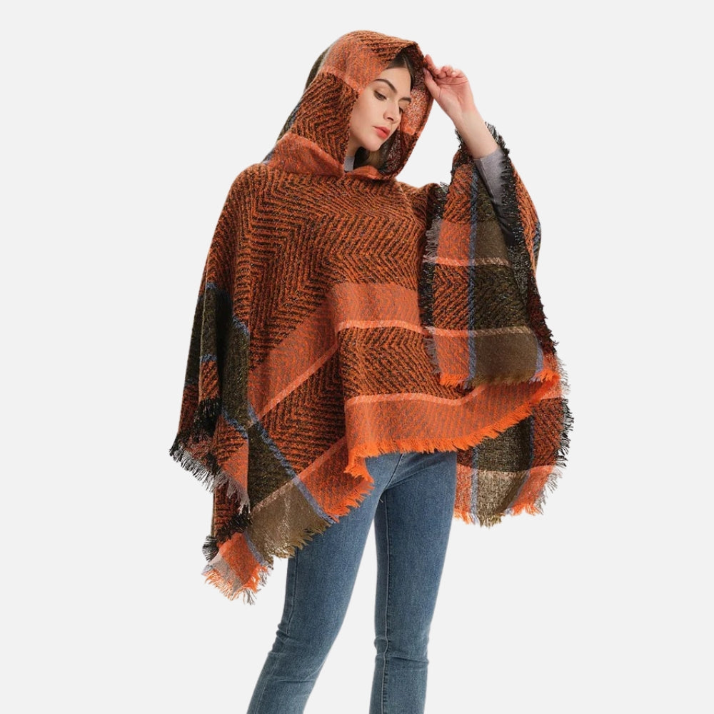 Poncho Femme Orange