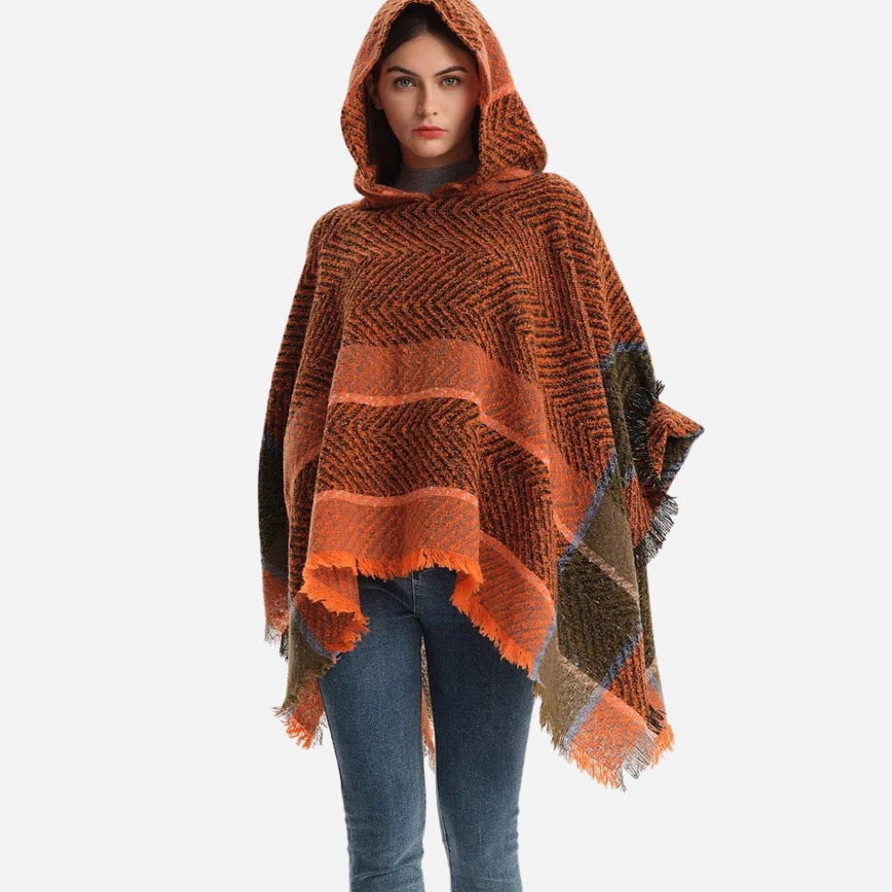 Poncho Femme Orange