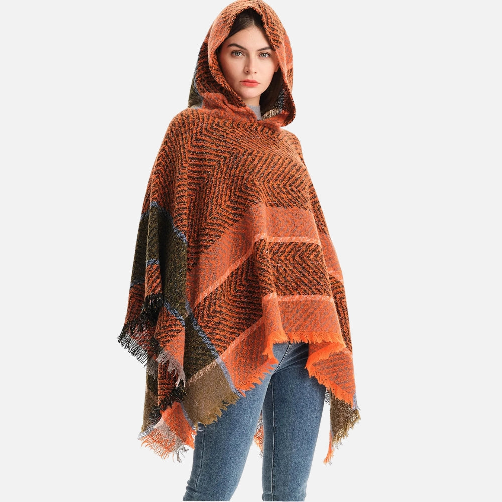 Poncho Femme Orange