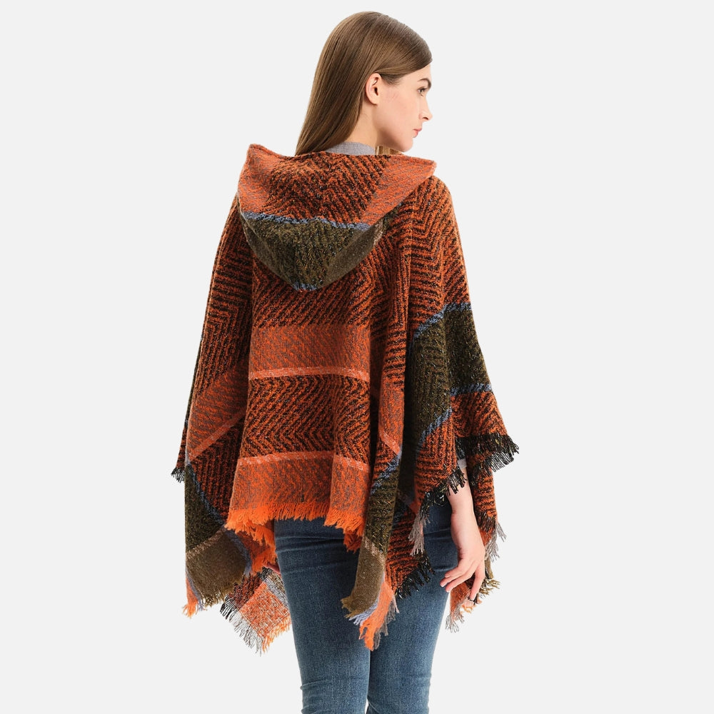 Poncho Femme Orange