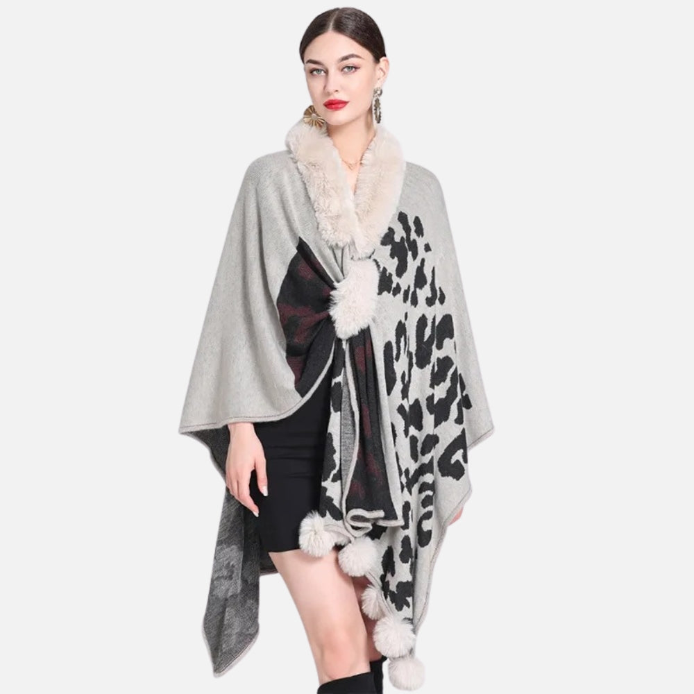 Poncho Femme Tacheté