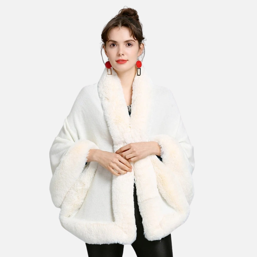 Poncho Fourrure Blanche