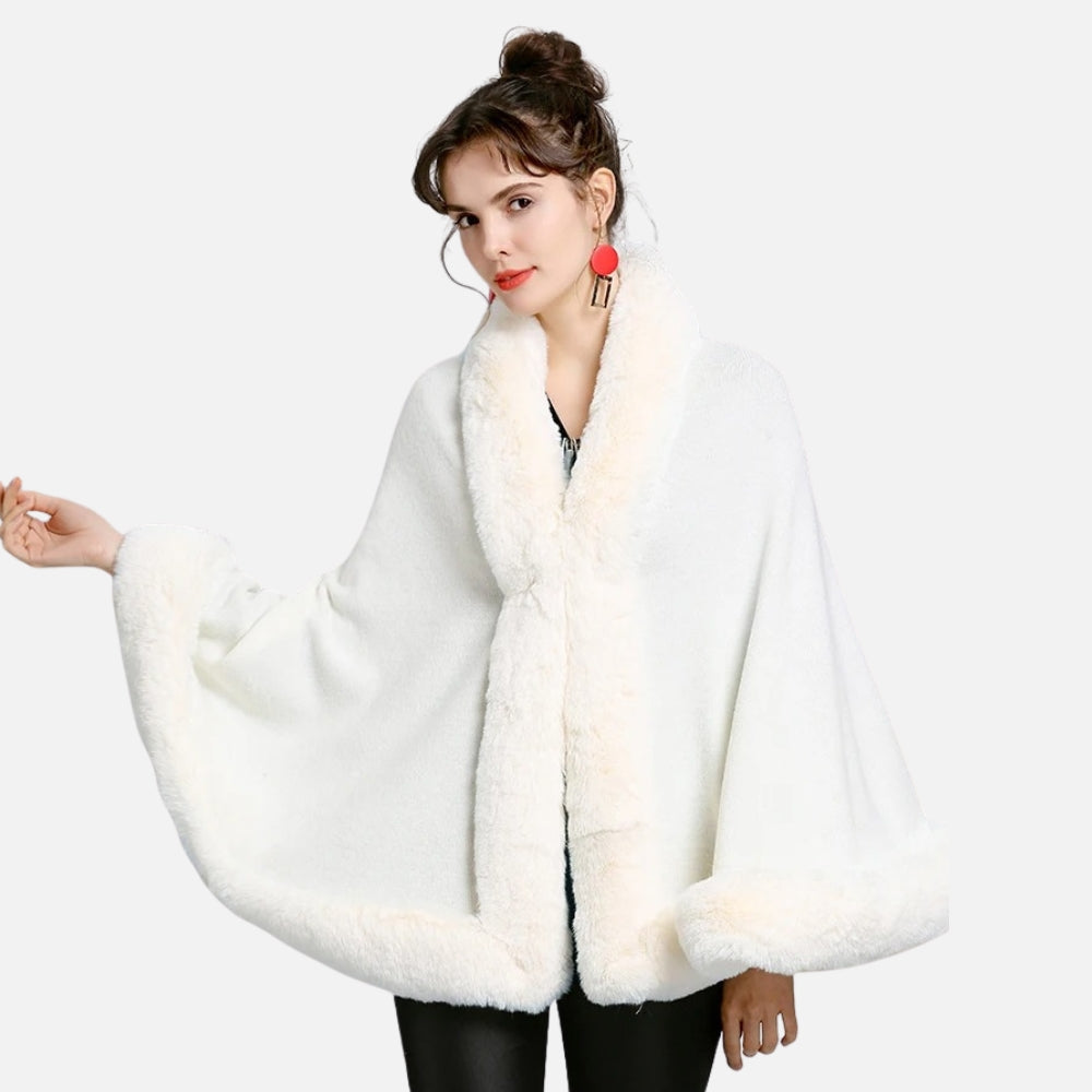 Poncho Fourrure Blanche