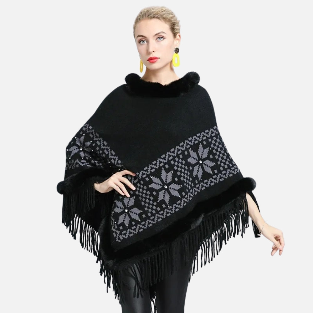 Poncho Fourrure Flocons