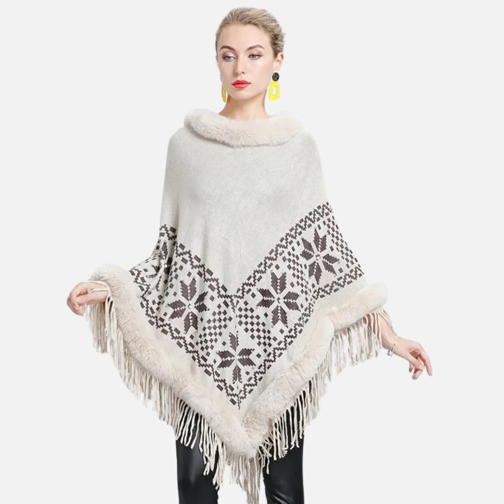 Poncho Fourrure Flocons
