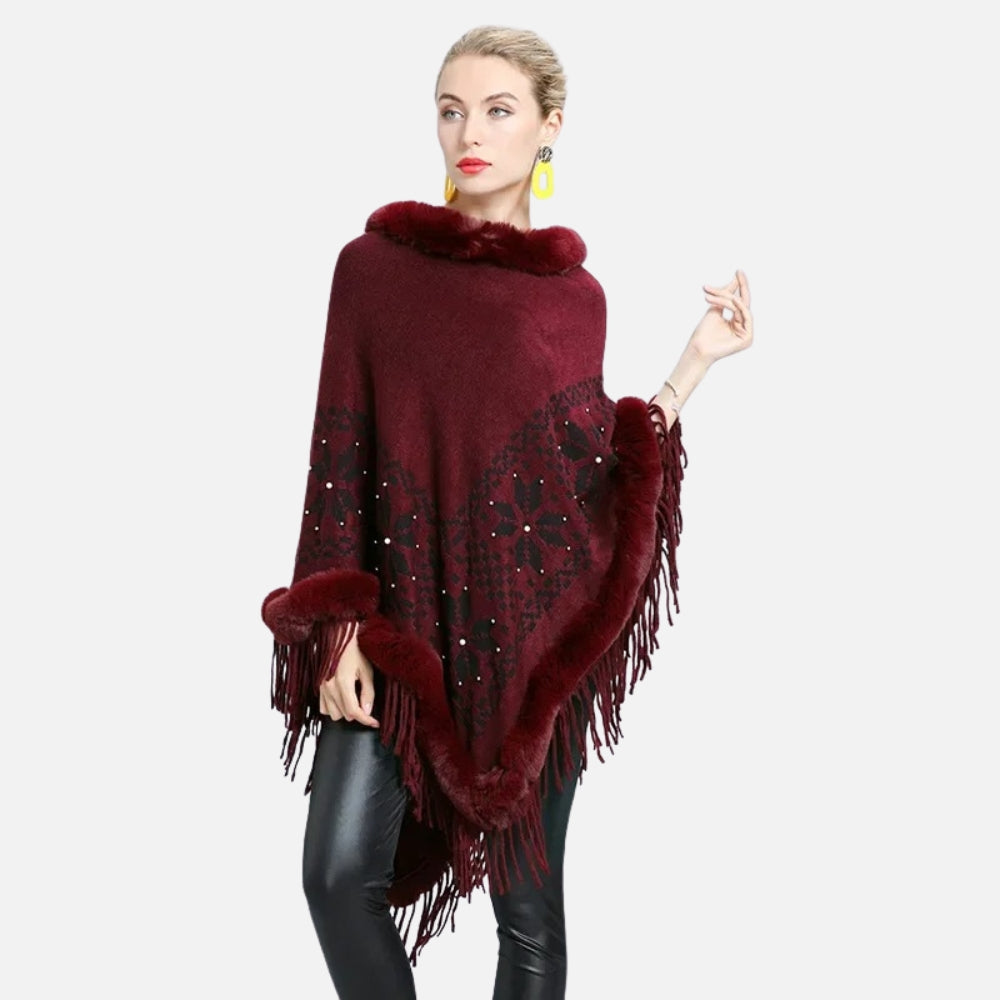 Poncho Fourrure Flocons