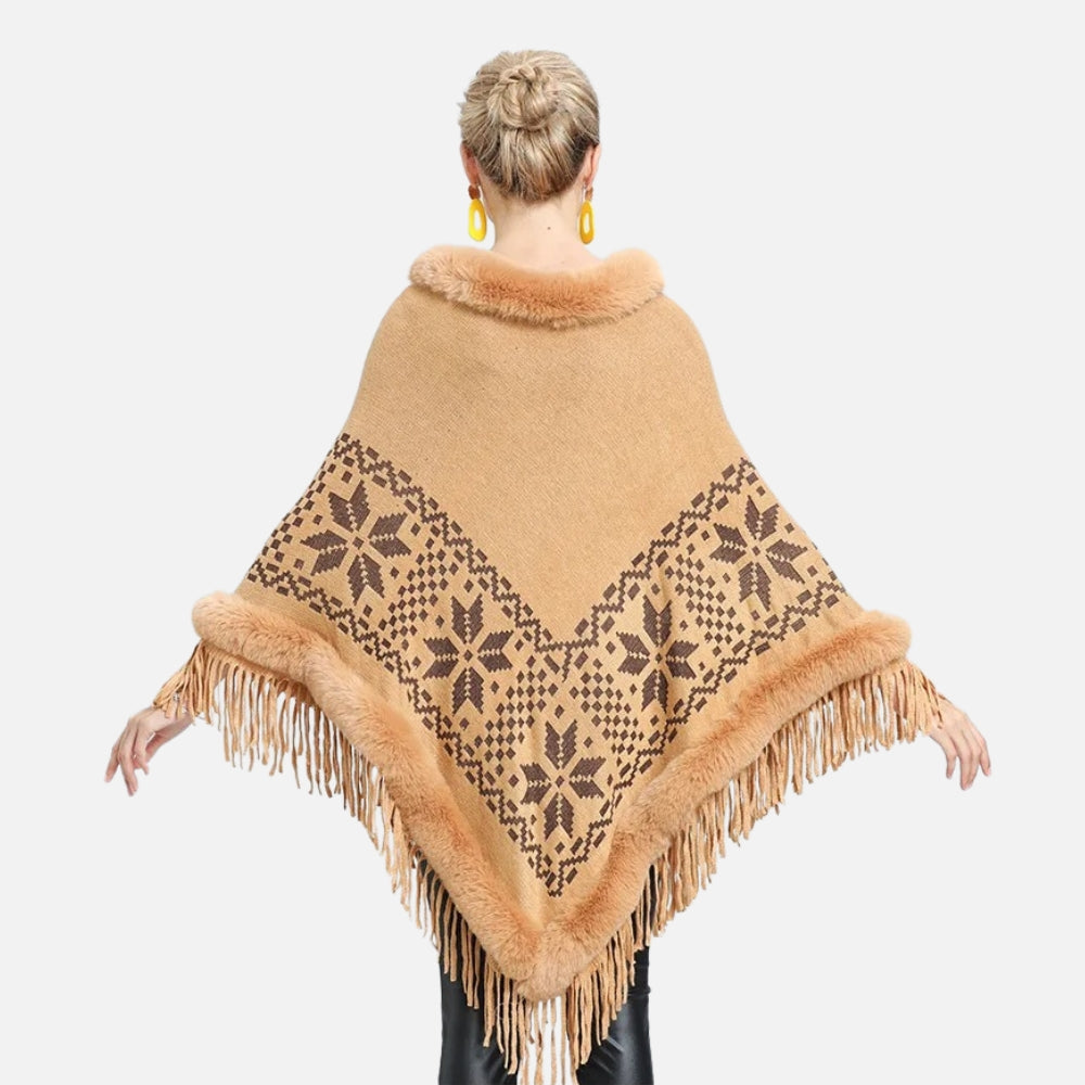 Poncho Fourrure Flocons