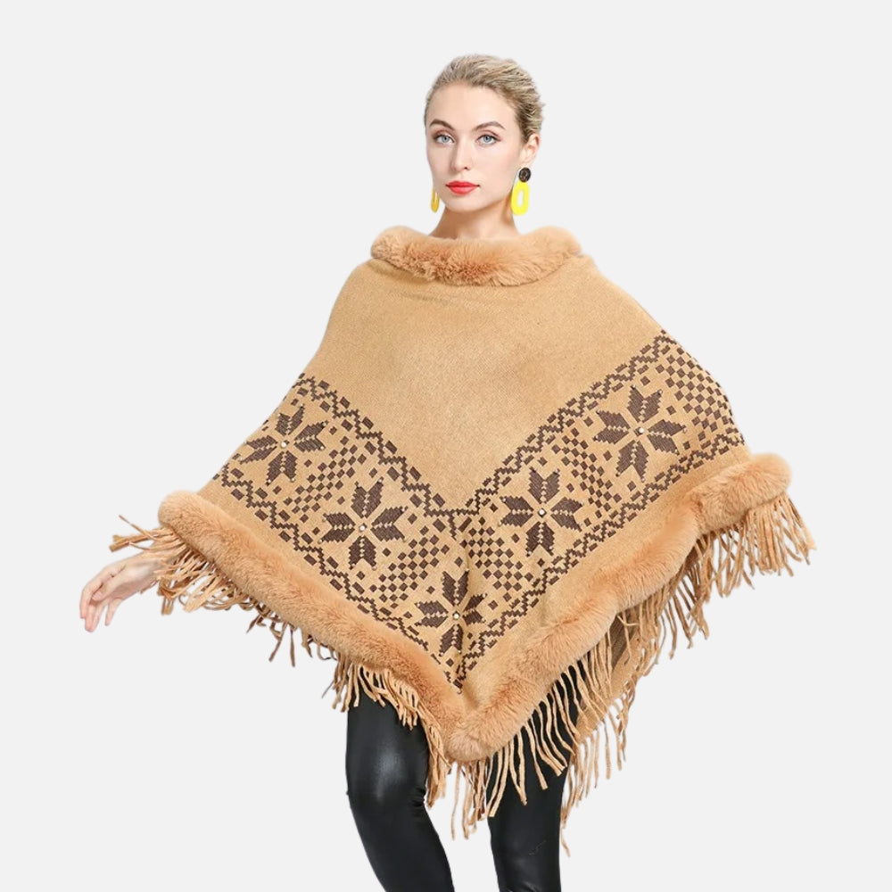 Poncho Fourrure Flocons