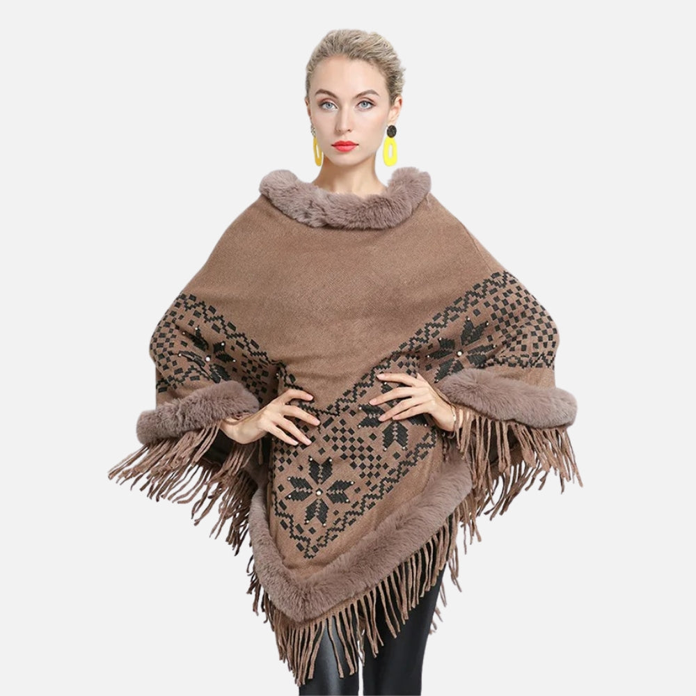 Poncho Fourrure Flocons