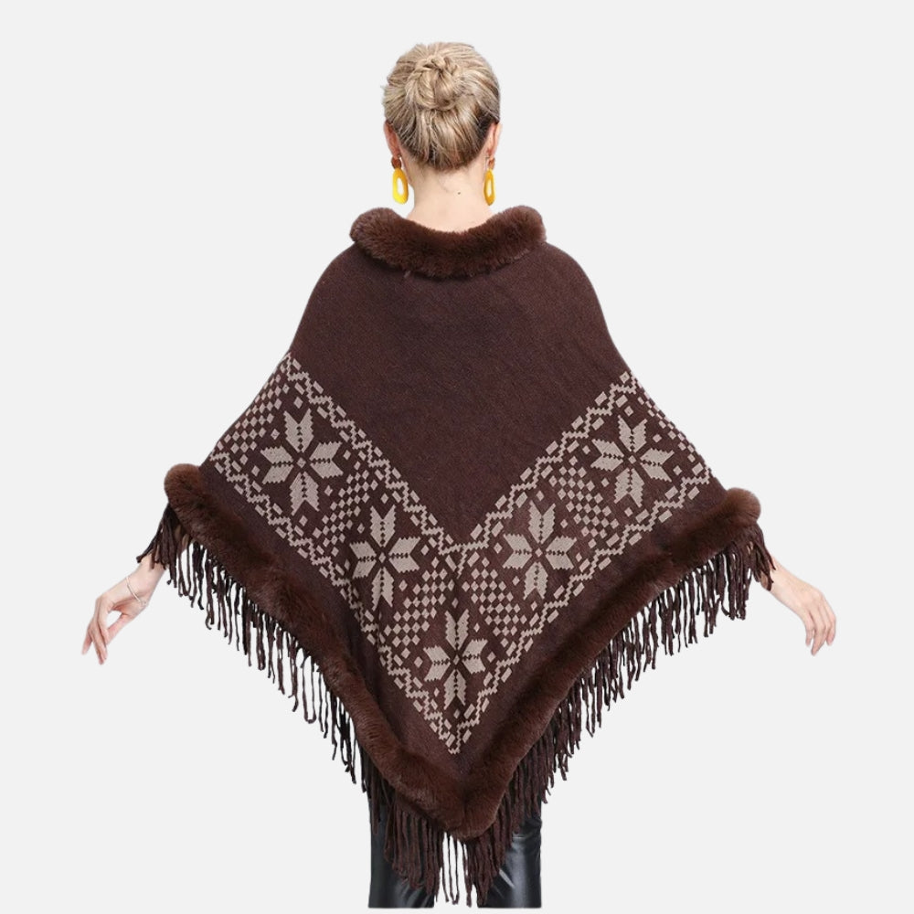 Poncho Fourrure Flocons