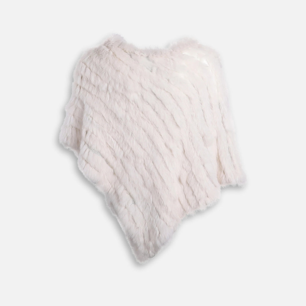 Poncho Fourrure Lapin Blanc