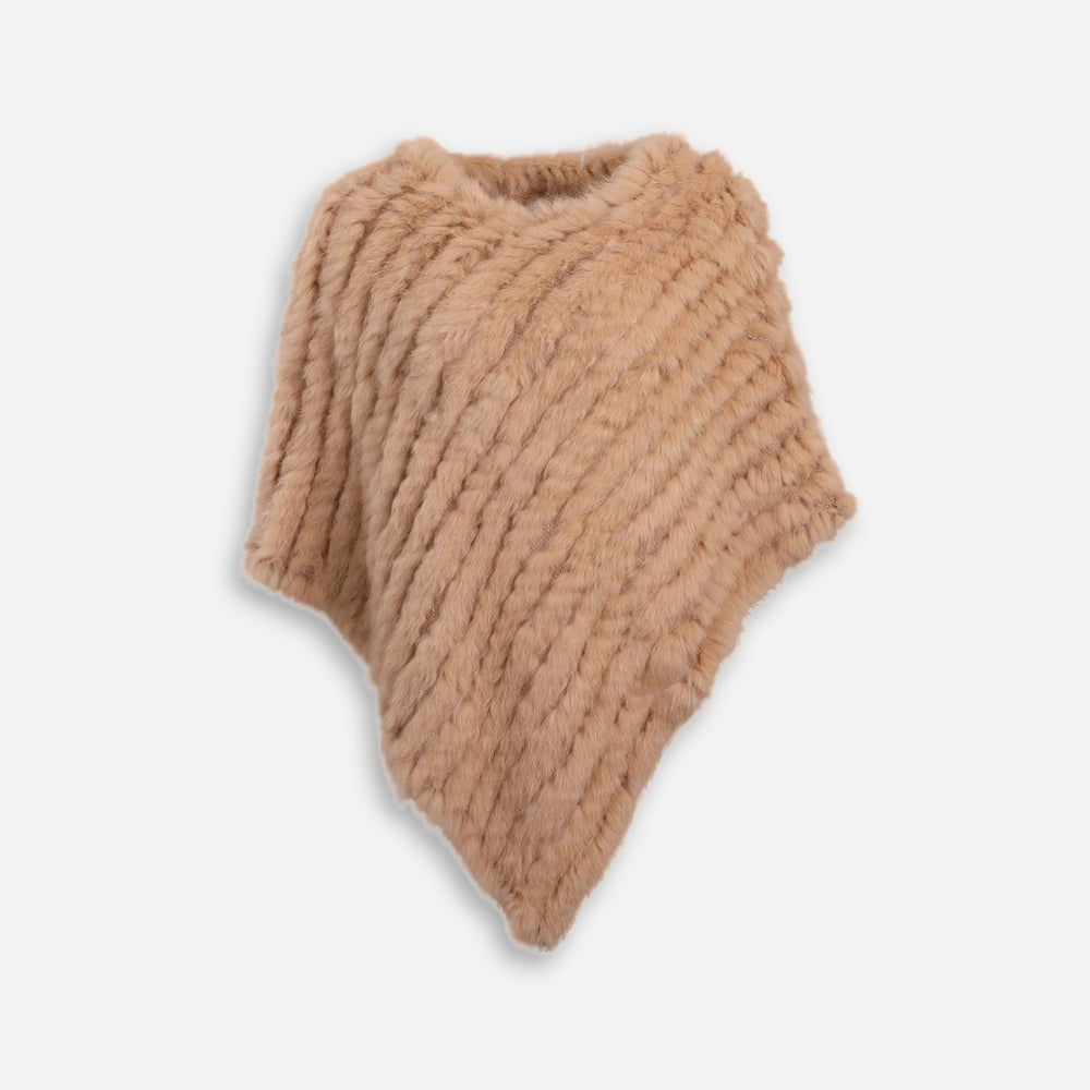 Poncho Fourrure Lapin Marron