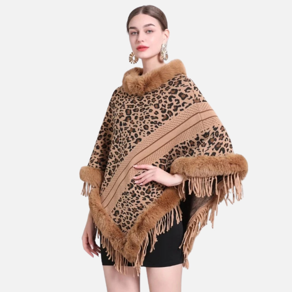 Poncho Fourrure Léopard